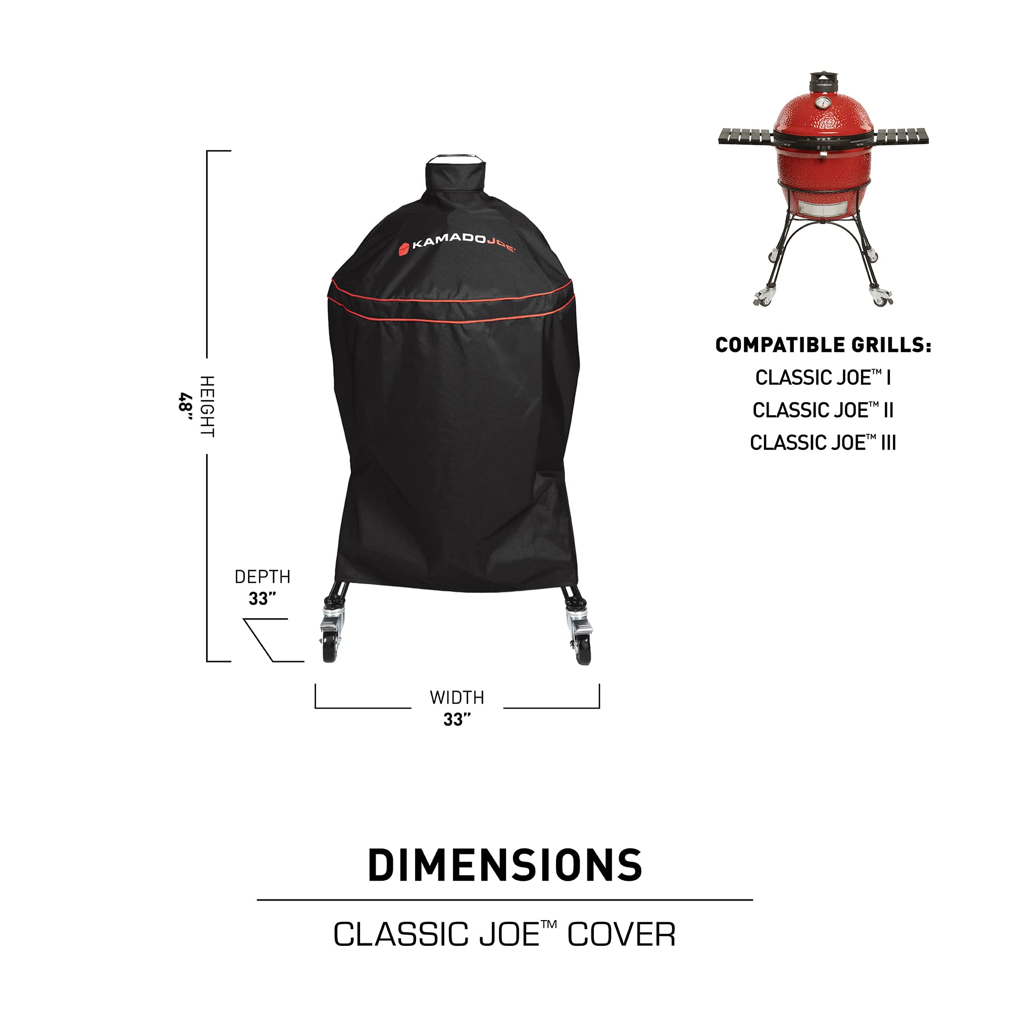 Classic Joe 18 in. Charcoal Grill Cover in Black