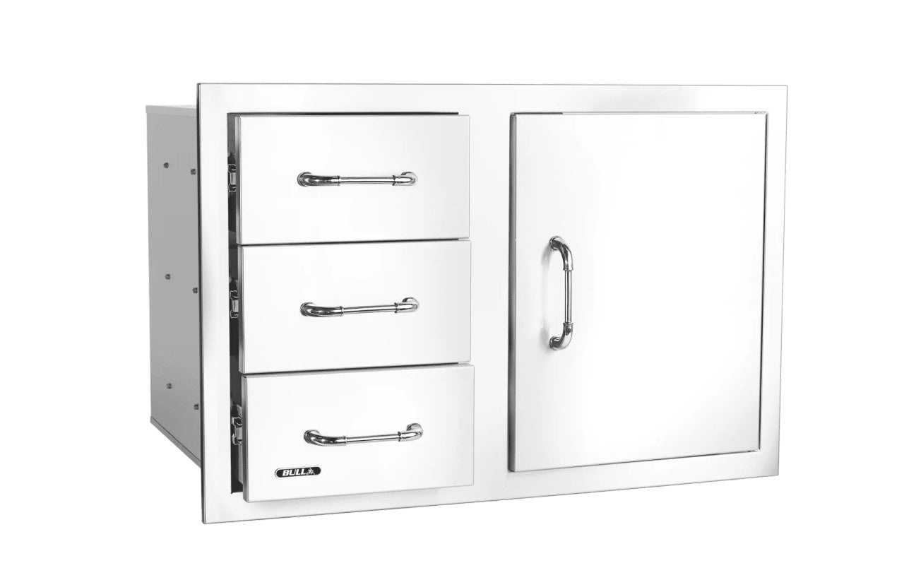 30" Stainless-Steel 3 Drawer Door Combo With Reveal