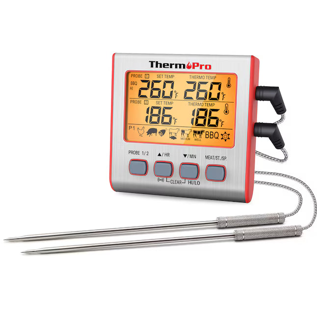 ThermoPro Digital Meat Thermometer with Dual Probes and Timer