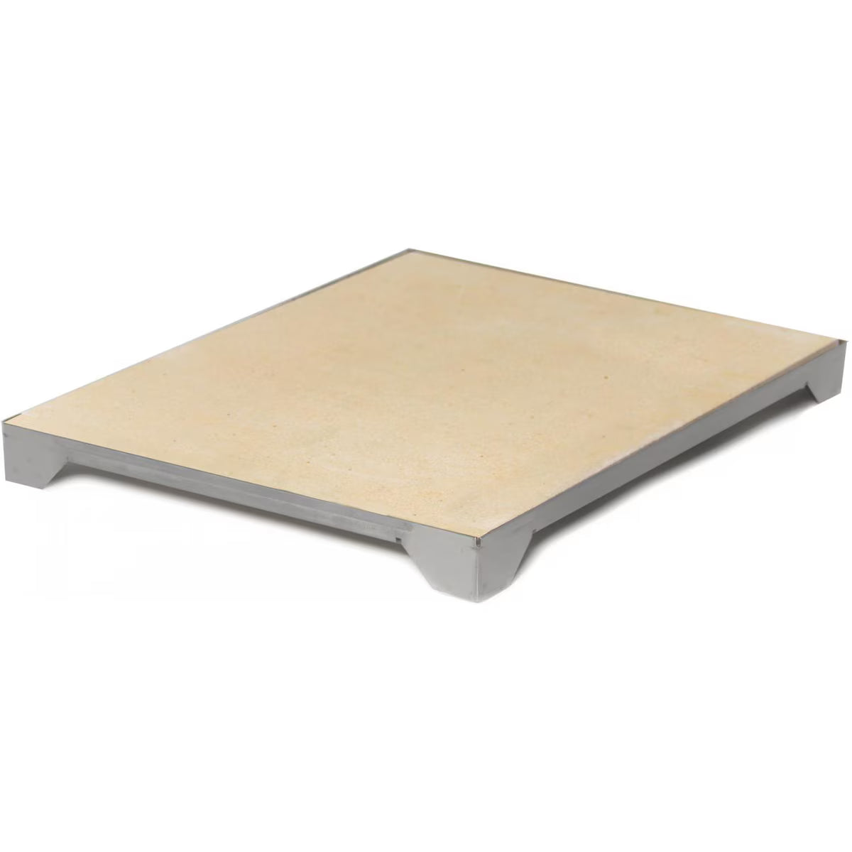 Blaze 14 3/4-Inch Ceramic Pizza Stone w/ Stainless Steel Tray for Gas Grills