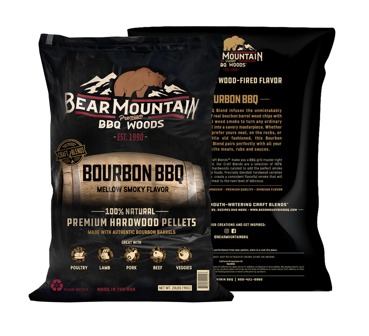 Bourbon BBQ Craft Blends™ Wood Pellets 20Lb