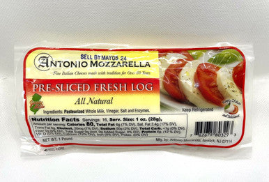 Antonio Fresh Mozzarella Log Sliced 1lb