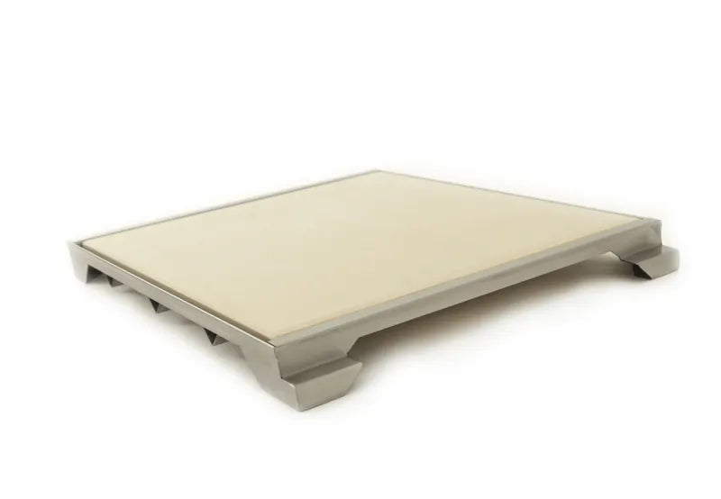 Blaze 15-Inch Ceramic Pizza Stone With Stainless Steel Tray for Professional LUX Gas Grills