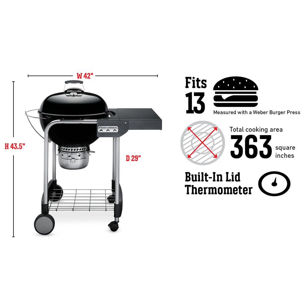 Performer Charcoal Grill 22" Black